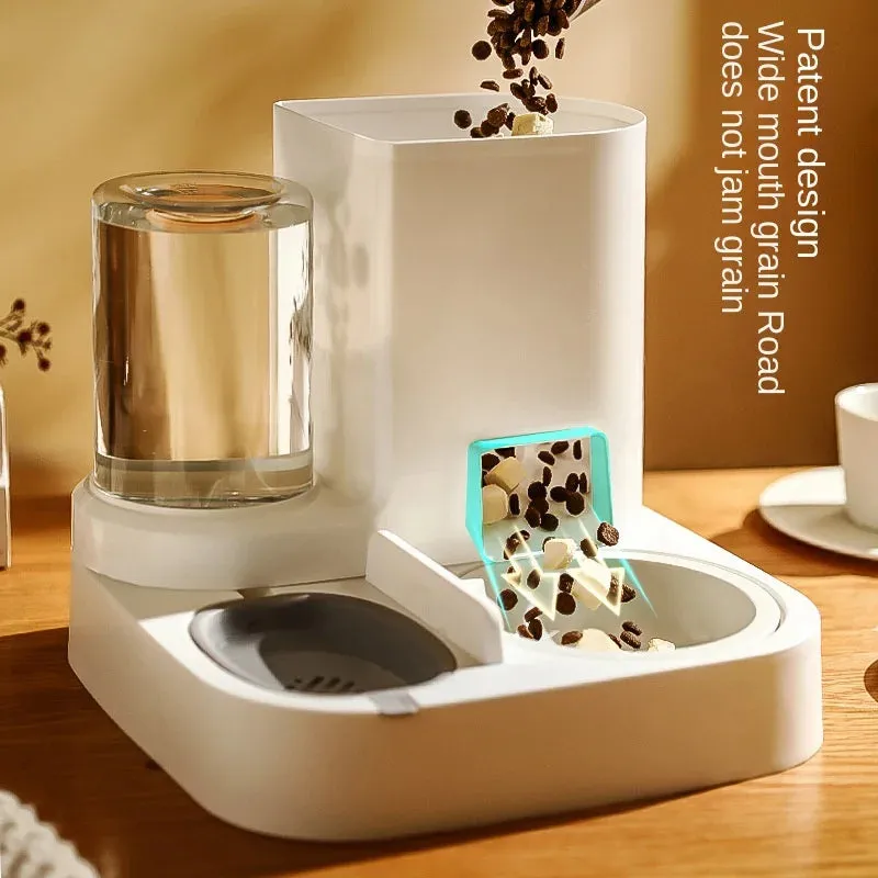 2-in-1 Automatic Pet Feeder and Water Dispenser – Dog and Cat Bowl for Convenient Feeding