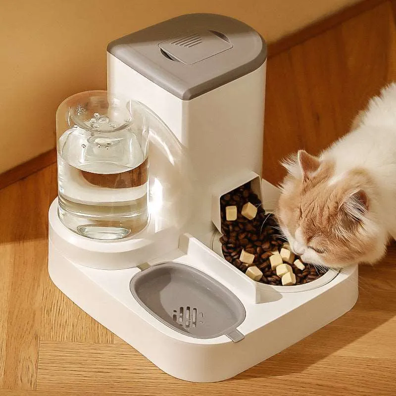 2-in-1 Automatic Pet Feeder and Water Dispenser – Dog and Cat Bowl for Convenient Feeding