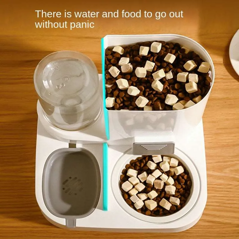 2-in-1 Automatic Pet Feeder and Water Dispenser – Dog and Cat Bowl for Convenient Feeding