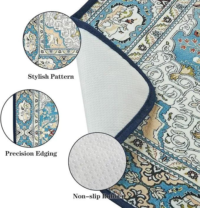2-Pack Reusable Puppy Potty Pads 36"x41", Washable, Litter Mat, For Floor, Crate, Couch, Medallion Blue
