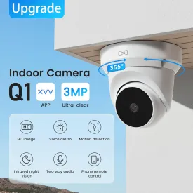 2K Indoor Security Camera,2.4Ghz WiFi for Home SecurityAI Human Detection, Phone App for Pet/Baby Monitor.Two-Way Audio,Night Vision,24/7 SD Card Storage (Indoor Security Camera)