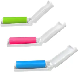 3-Pack of Reusable Lint Rollers, 3 Colors Foldable Mini Lint Roller, Small and Portable to Easily Remove Lint Hair Dust and Pet Hair(Blue, Green, Pink)