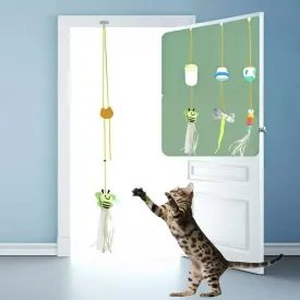 3 Pieces of cat Interactive Feather Flight Door Hanging Rope Toy Stick, Suitable for Indoor, self-Entertaining Mobile Toys, Suitable for Bored use