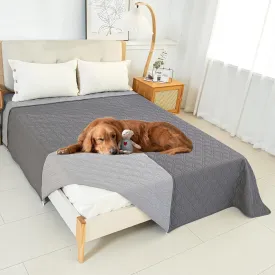 62x82 Inch Waterproof Dog Bed Cover Pet Blanket, Couch Cover for Dogs,Pets,Cats Washable Non-Slip Backing Reversible, Dark Gray/Light