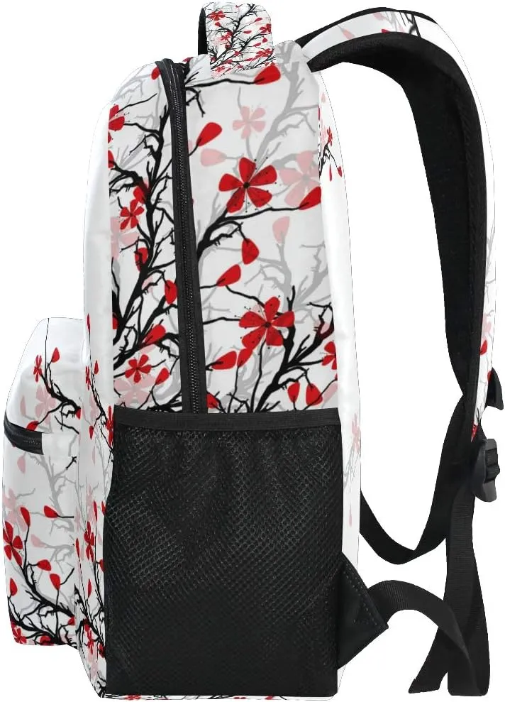 ALAZA Japanese Cherry Blossom Sakura Large Backpack for Girls Kids School Women Personalized Laptop iPad Tablet Travel School Bag with Multiple Pockets for Men Women College