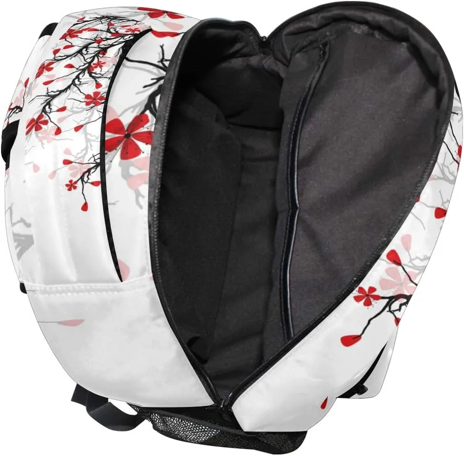 ALAZA Japanese Cherry Blossom Sakura Large Backpack for Girls Kids School Women Personalized Laptop iPad Tablet Travel School Bag with Multiple Pockets for Men Women College