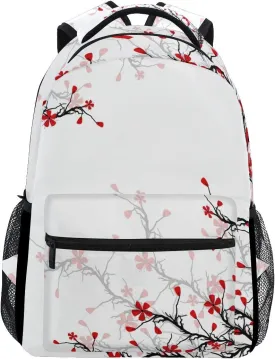 ALAZA Japanese Cherry Blossom Sakura Large Backpack for Girls Kids School Women Personalized Laptop iPad Tablet Travel School Bag with Multiple Pockets for Men Women College