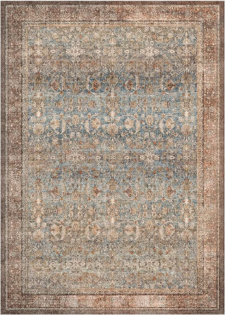 Area Rugs 5x7 Washable Non Skid Farmhouse Boho Carpet Pet & Kid Friendly Foldable Stain Resistant Rug Fade Resistant Area Rug for Kids Room, Living Room, Bedroom