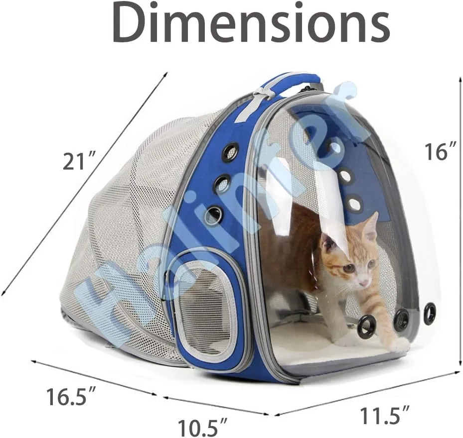 Back Expandable Cat Backpack Carrier, Fit up to 12 lbs, Space Capsule Bubble Window Pet Carrier Backpack for Cat and Small Puppy