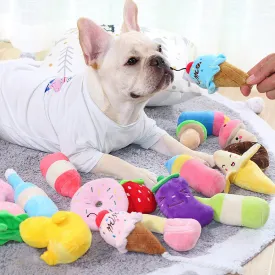 Cartoon Dog Toys Stuffed Squeaking
