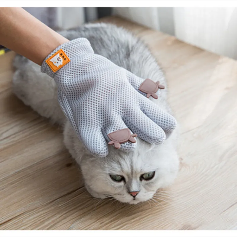Cat Grooming Glove for Pet Hair Removal and Massage