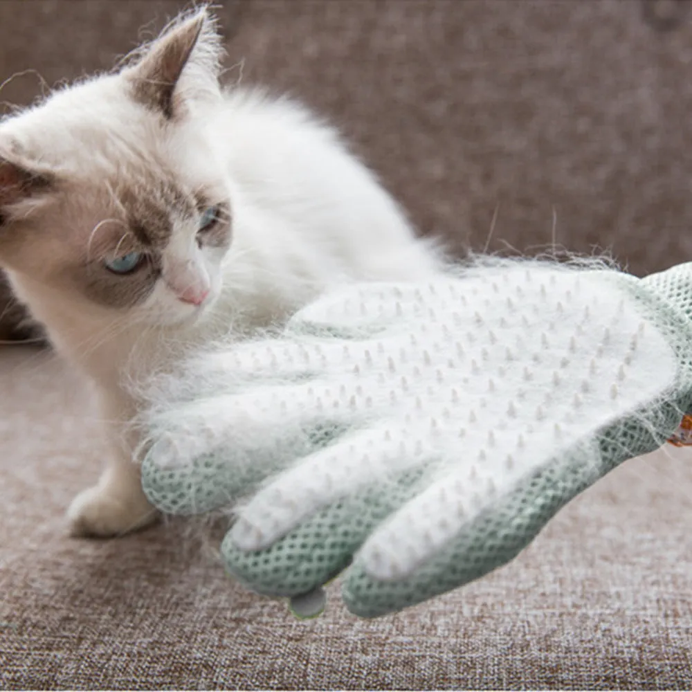 Cat Grooming Glove for Pet Hair Removal and Massage