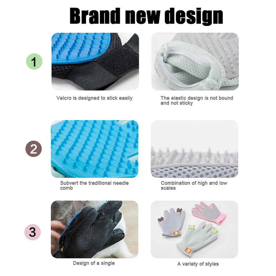 Cat Grooming Glove for Pet Hair Removal and Massage