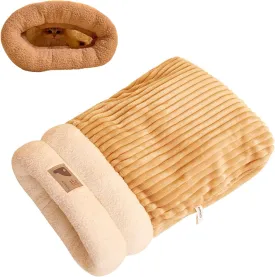 Cat Sleeping Bag Winter Cat Sleeping Bag for Indoor Cats Soft Self Warming Cozy Hiding Blanket Cat Cave Plush Fluffy Cat Sack Bags Bed for Small Pet Up to 13.2 Lbs (Style1, Large)