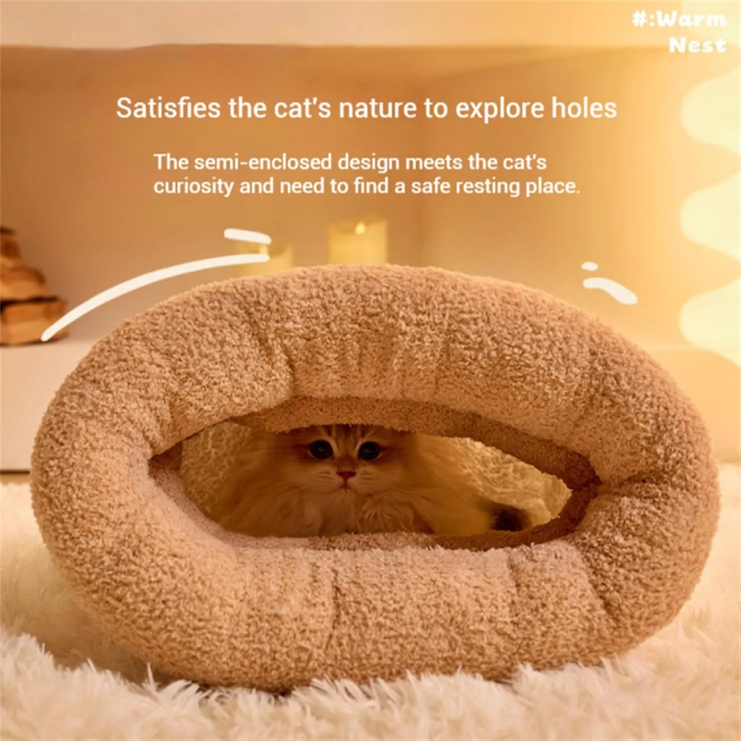 Cat Sleeping Bag Winter Cat Sleeping Bag for Indoor Cats Soft Self Warming Cozy Hiding Blanket Cat Cave Plush Fluffy Cat Sack Bags Bed for Small Pet Up to 13.2 Lbs (Style1, Large)