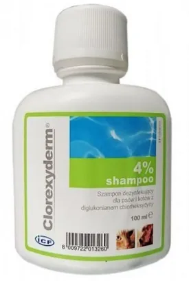 Clorexyderm dog shampoo, Antibacterial, antifungal shampoo for dogs, cats
