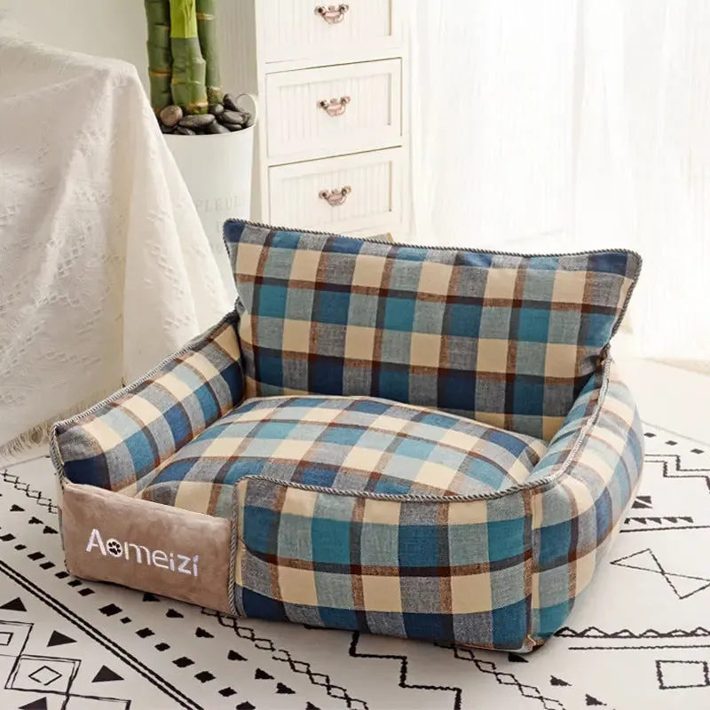 Dog Bed with Washable Plus Velvet Mat