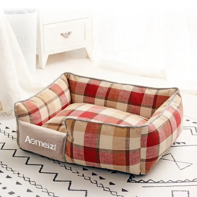 Dog Bed with Washable Plus Velvet Mat