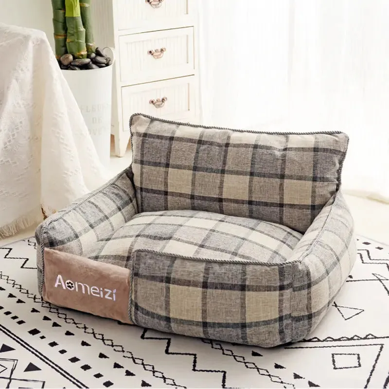 Dog Bed with Washable Plus Velvet Mat