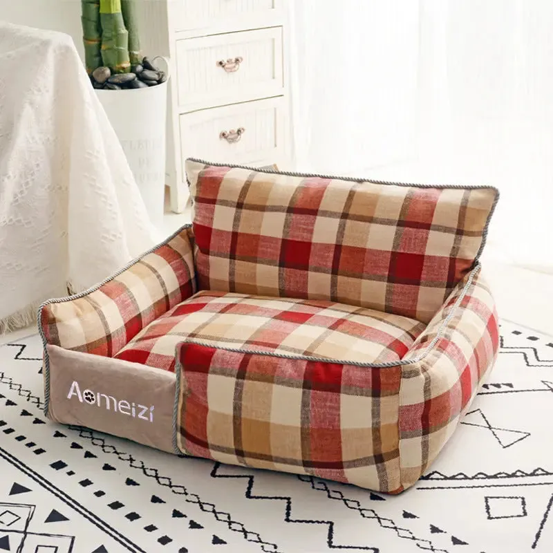 Dog Bed with Washable Plus Velvet Mat