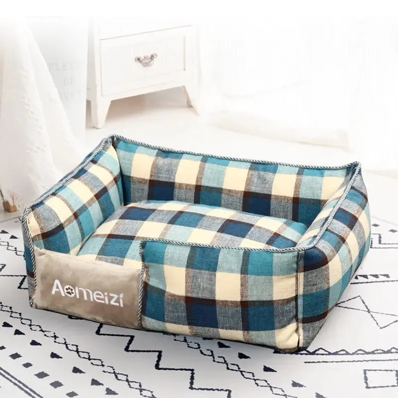 Dog Bed with Washable Plus Velvet Mat