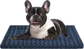 Dog Crate Bed Pad  Reversible Fleece Mat for Small, Medium, Large Dogs  Soft & Washable Anti-Slip Dog Bed Mat for Cages and Kennels  Comfortable, Durable Sleeping Pad for Dogs, Navy, S