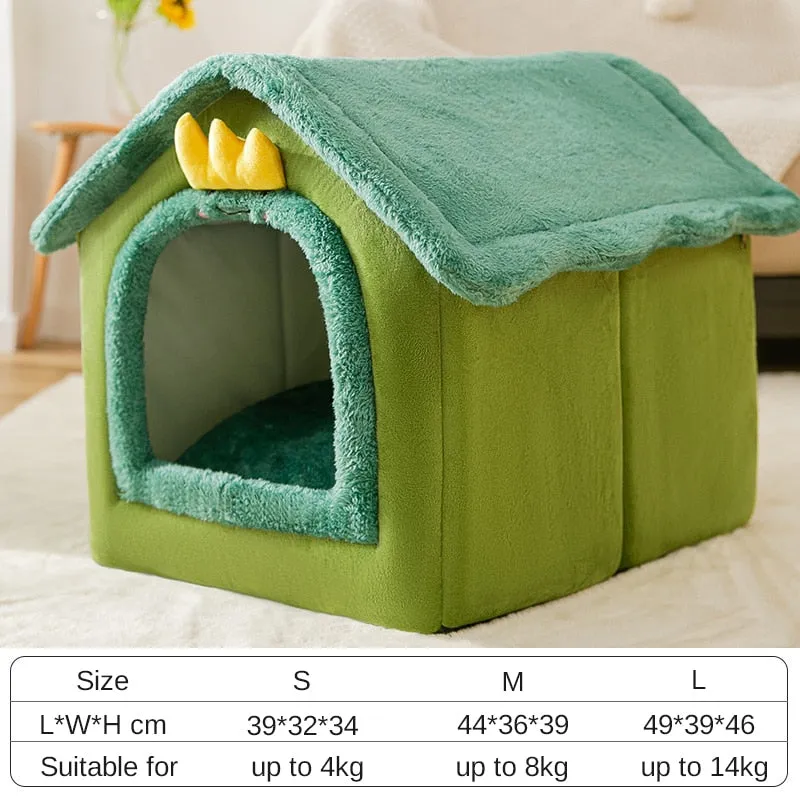 Dog House Kennel Soft Pet Bed Small Cat Tent