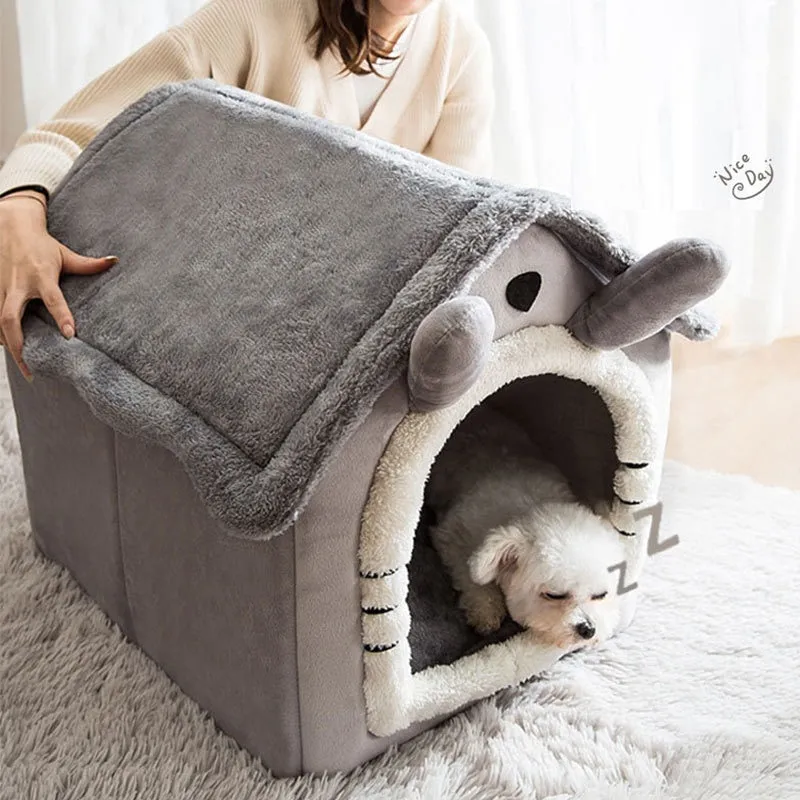 Dog House Kennel Soft Pet Bed Small Cat Tent