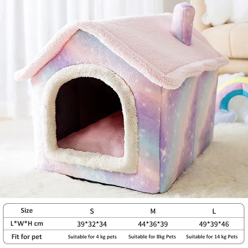 Dog House Kennel Soft Pet Bed Small Cat Tent