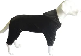 Dog Pajamas Pet Jumpsuits PJS for All Seasons, Velvet Dog Hoodies 4 Legs Four Feet Dog Onesies Stylish PJS Puppy Costume Cotton Liner Warm Pet Clothes for Small Medium Large Dogs Black L