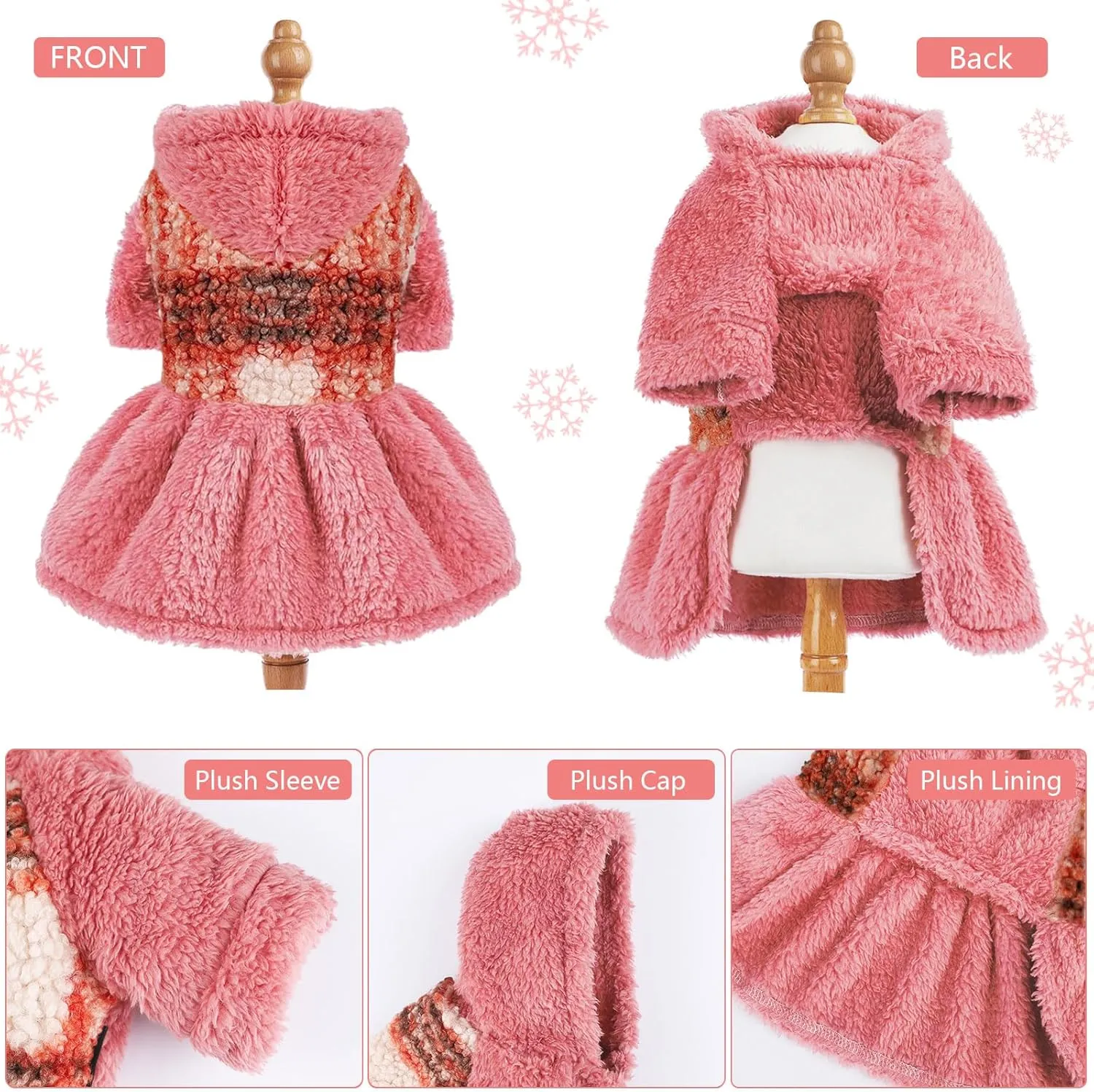 Dog Sweater Dog Hoodie Clothes for Small Dogs Boy Girl Pet Hoodies Cold Weather Coats Fall Puppy Sweatshirt for Chihuahua Yorkie Cat Sweater Costumes