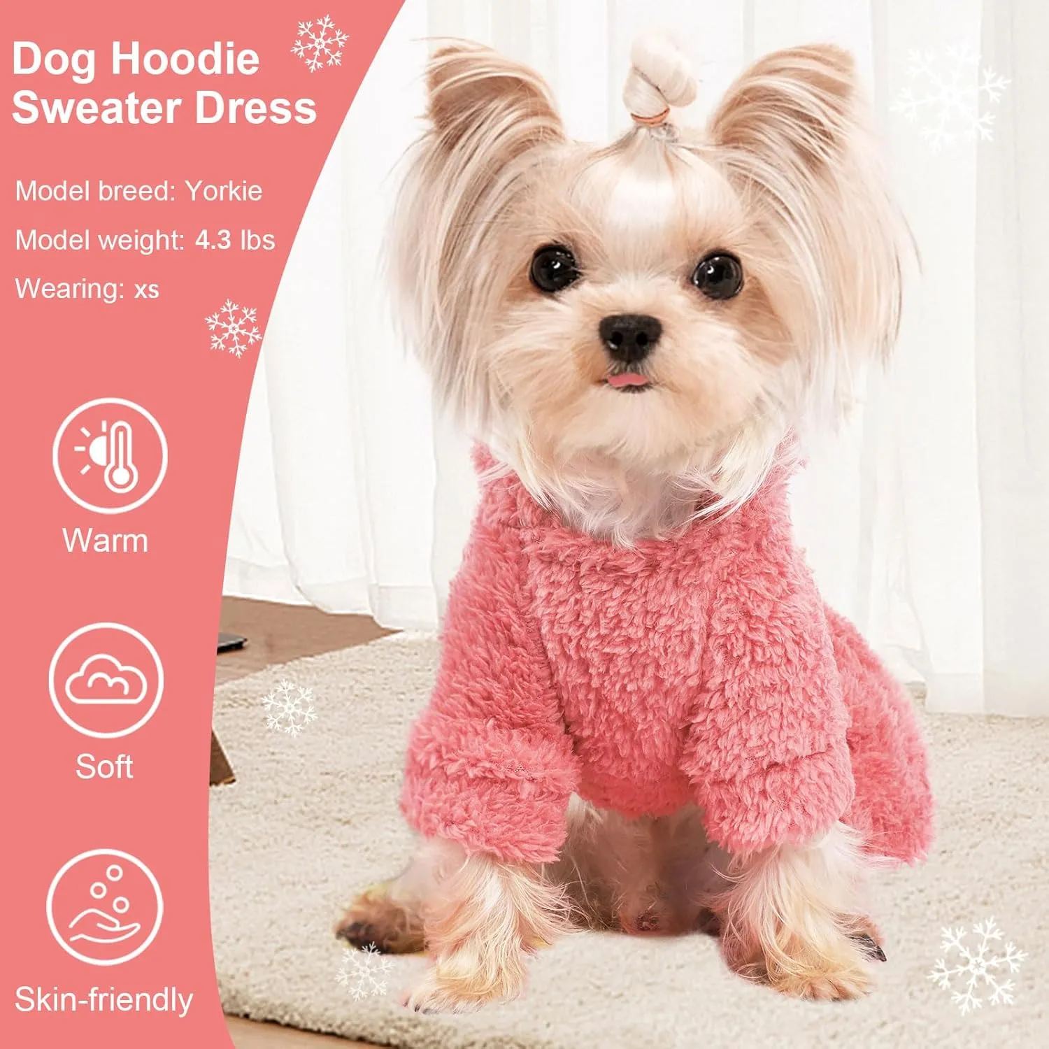 Dog Sweater Dog Hoodie Clothes for Small Dogs Boy Girl Pet Hoodies Cold Weather Coats Fall Puppy Sweatshirt for Chihuahua Yorkie Cat Sweater Costumes