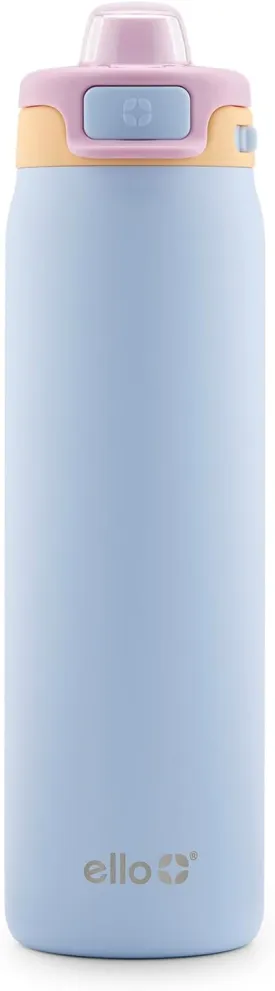 Ello Pop & Fill Stainless Steel Water Bottle with Quick Fill Technology, Double Walled Vacuum Insulated Metal, Leak Proof Locking Lid, Sip & Chug, BPA Free, Holiday Gift for Him Her, 22oz, 32oz, 40oz