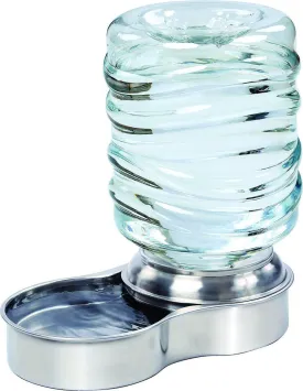 Etna Stainless Steel Pet Dog Cat Water Replenish Fountain Bowl, Holds 3 Liters