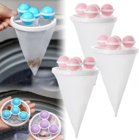 Floating Hair Filtering Mesh Removal 3pcs, 2025 New Pet Hair Lint Catcher for Washing Machine, Pet Dog Hair Catcher Remover Lint Filter Mesh Bag for Laundry (Pink)