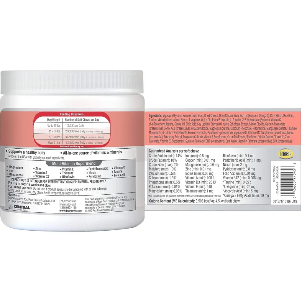 Four Paws Healthy Promise Multivitamin Soft Chews Supplement for Dogs