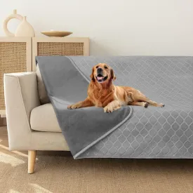 fuguitex Waterproof Dog Blanket Bed Cover Dog Crystal Velvet Moroccan Fuzzy Cozy Plush Pet Blanket Throw Blanket for Couch Sofa(52 * 82 inch, Light Grey Grey)