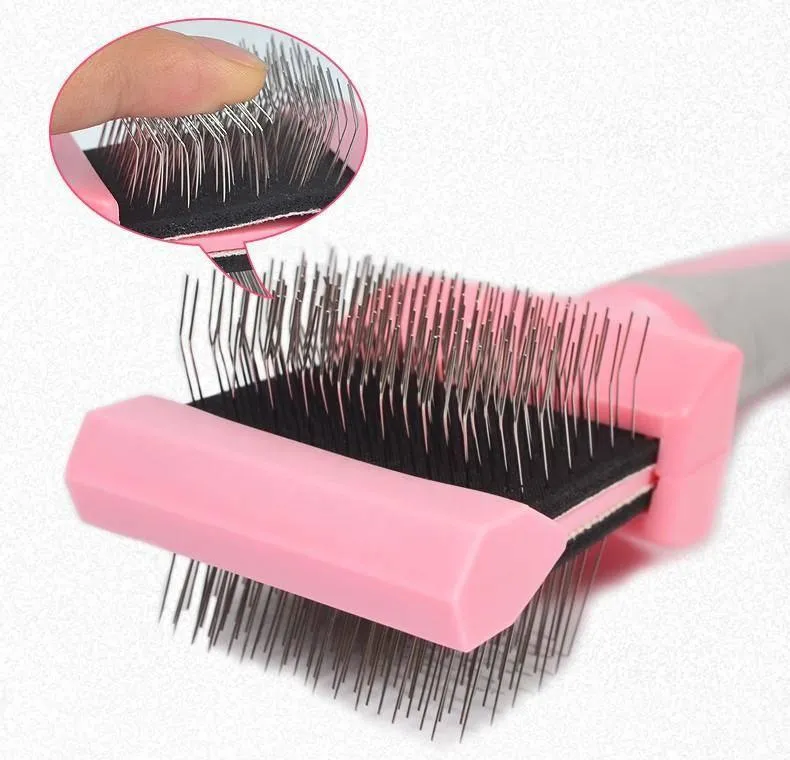 GOLDPETS 2 Sided Cat & Dog Slicker Comb Brush