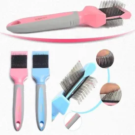 GOLDPETS 2 Sided Cat & Dog Slicker Comb Brush