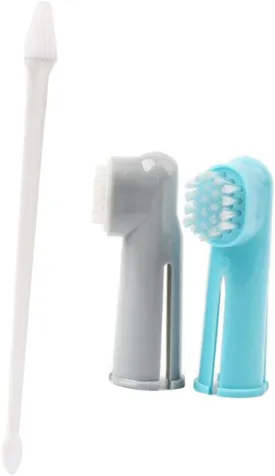 HANABASS Pet Toothbrush Set Dog Cat Finger Brush Dog Teeth Cleaning Kit Pet Care Tools