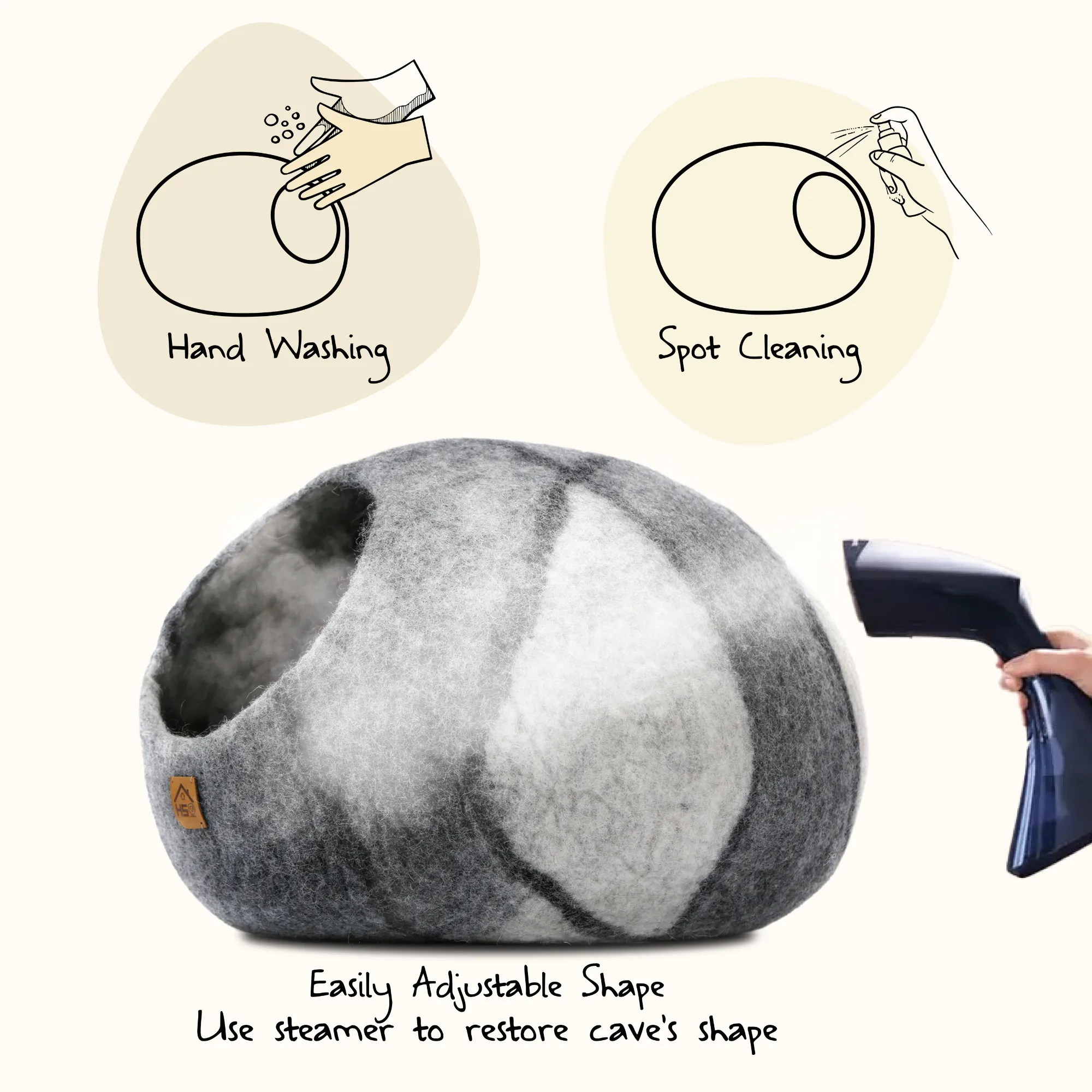 Haussimple Wool Cat Cave Pet House