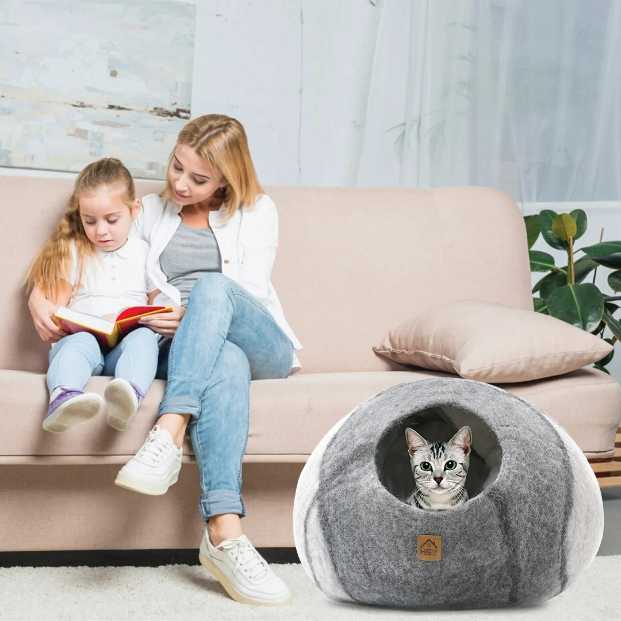 Haussimple Wool Cat Cave Pet House