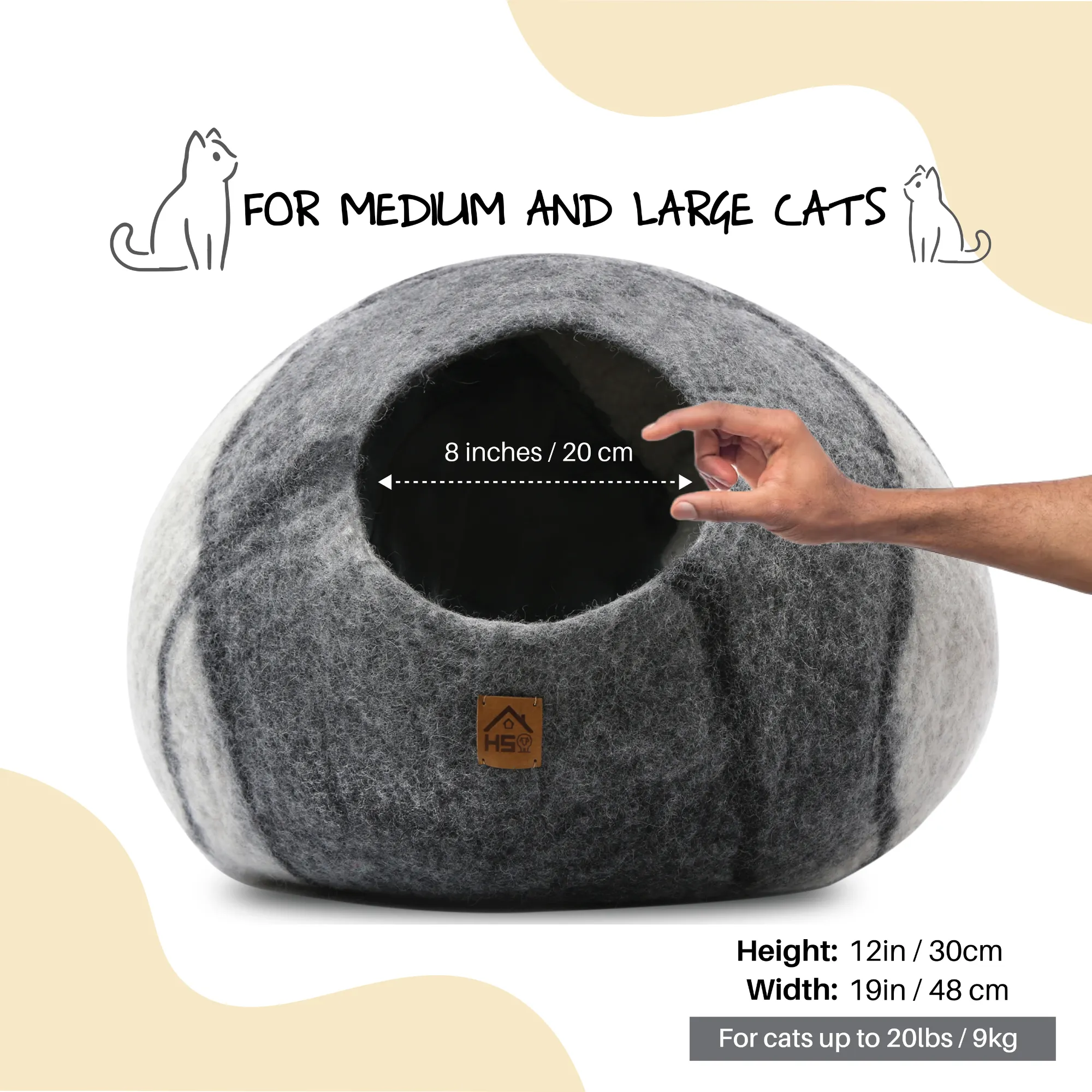 Haussimple Wool Cat Cave Pet House
