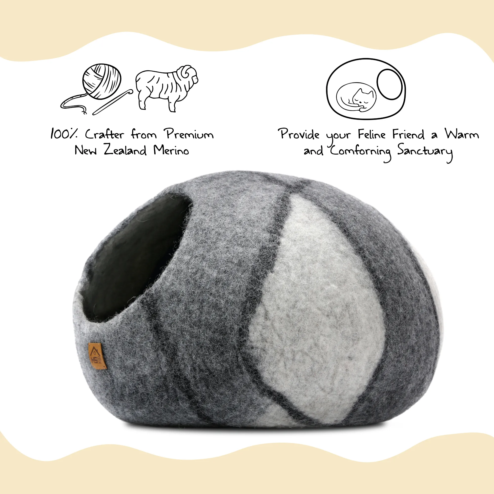 Haussimple Wool Cat Cave Pet House