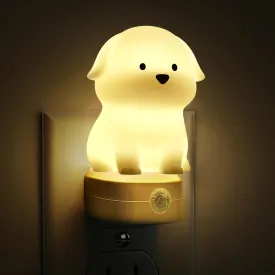 L LOHAS LED Plug in Night Light for Kids, 3D Cute Puppy Night Lights with Dusk to Dawn Sensor, RGB Soft White 3000K Dog Night Light, Christmas Birthday Gift Nightlight for Kids, Room Decor