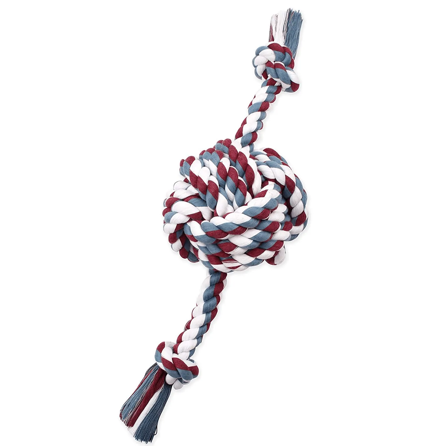 Mammoth Flossy Chews Rope Ball with Rope Ends Dog Toy