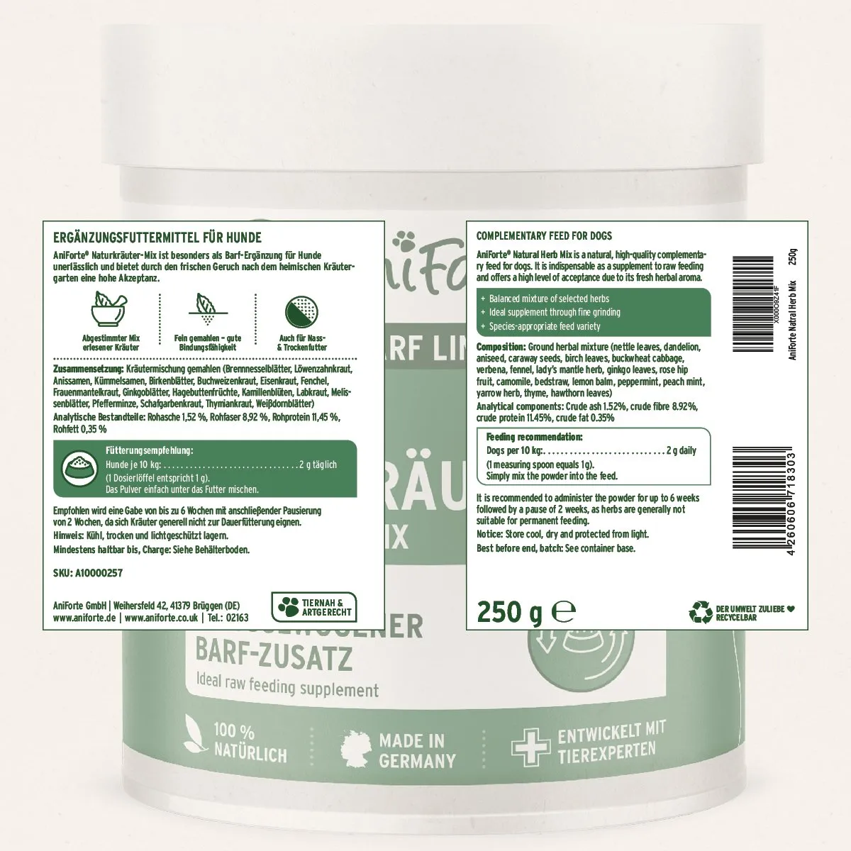 Natural Herb Mix for Dogs - 250g