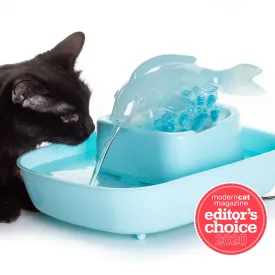 NEW! The Drinking Buddy Fresh Water Fountain - Fish/Blue Basin