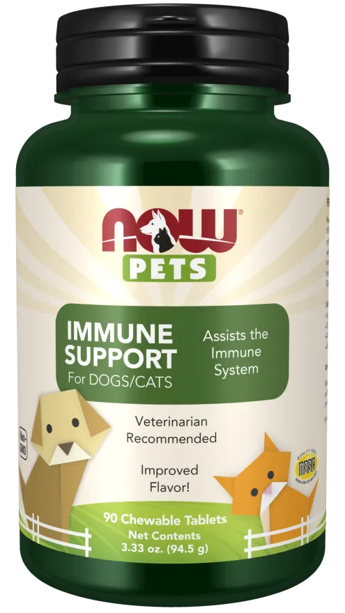 NOW Pets Immune Support Dog & Cat Supplement, 90 ct