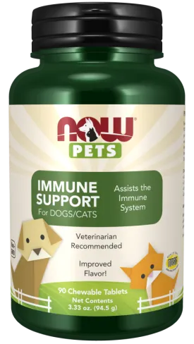 NOW Pets Immune Support Dog & Cat Supplement, 90 ct